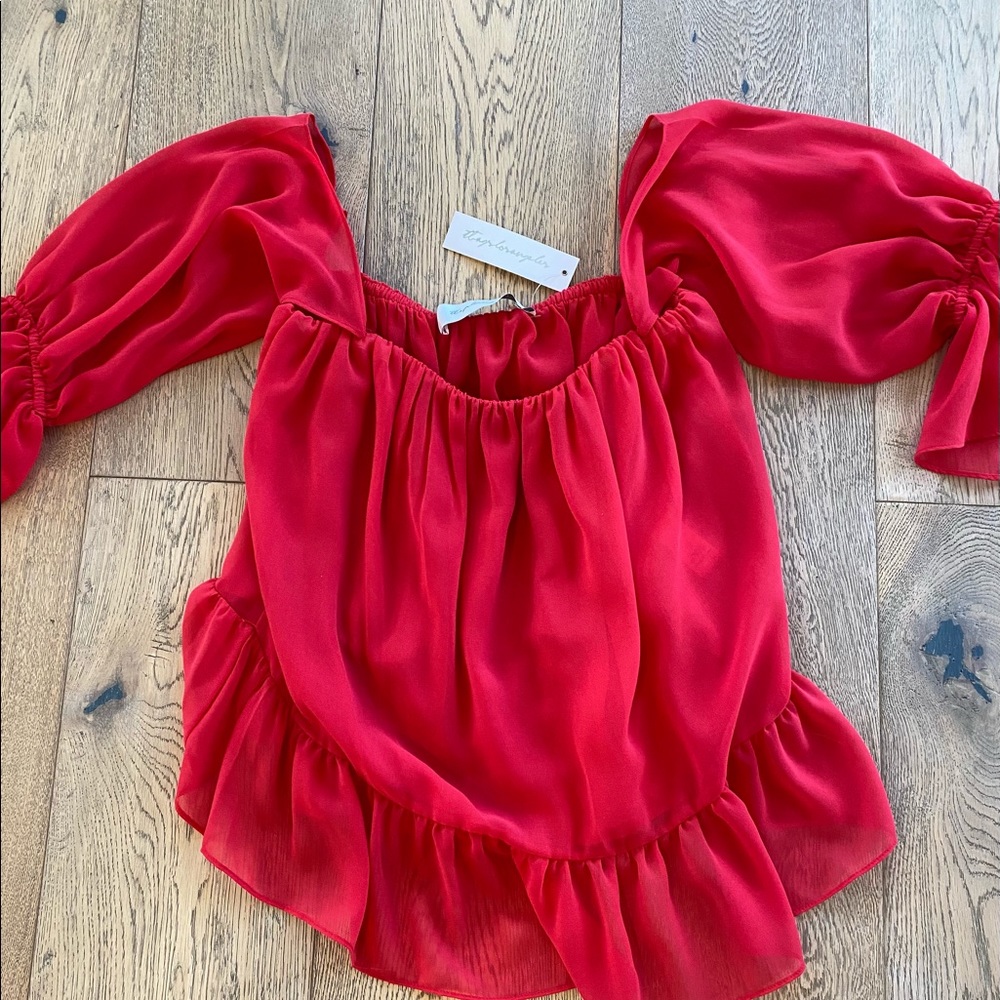 T-Bags Los Angeles pink off the shoulder top. NWT